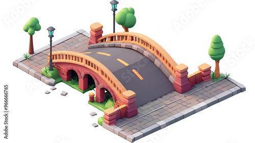 Overhead Bridge isometric 3D Cartoon photo