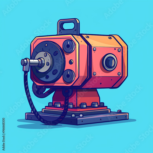 
Winch Cartoon Vector Icon Illustration