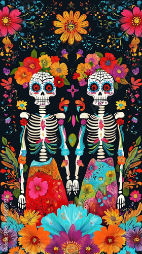 A beautifully designed Dia de Los Muertos