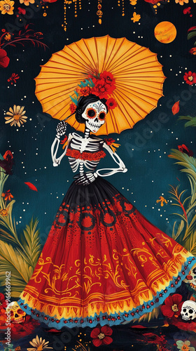 A beautifully designed Dia de Los Muertos