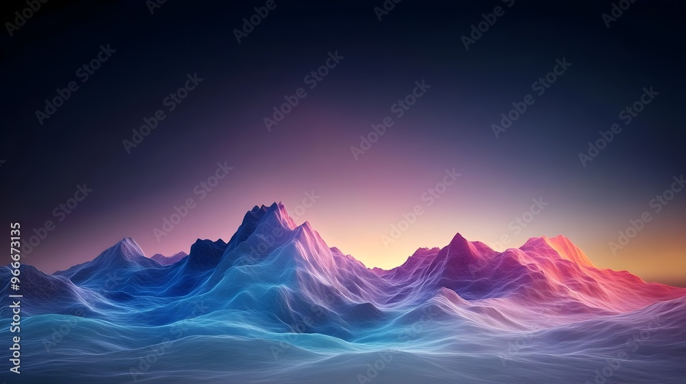 A stunning digital landscape featuring colorful mountains set against a twilight sky, evoking a sense of wonder and adventure. A stunning digital landscape featuring colorful mountains set against a twilight sky, evoking a sense of wonder and adventure.