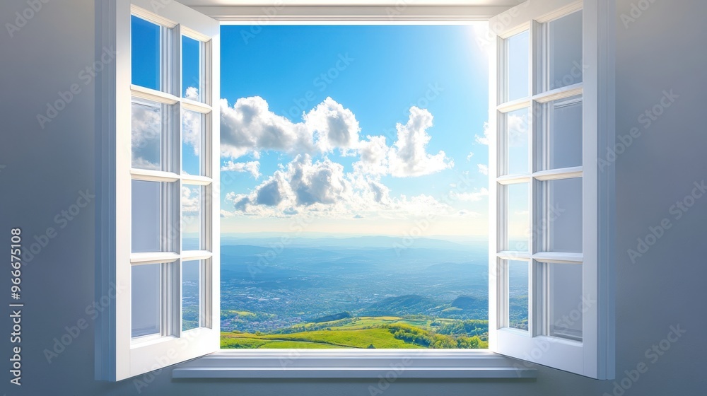A window with a view of a mountain range A window with a view of a mountain range