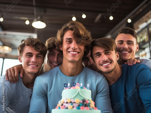 group of friends celebrating birthday