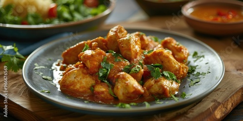 Plate of delicious curry chicken