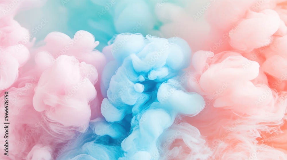 Swirling pink and blue clouds of ink create a tranquil and captivating underwater effect, merging beautifully in clear water Swirling pink and blue clouds of ink create a tranquil and captivating underwater effect, merging beautifully in clear water