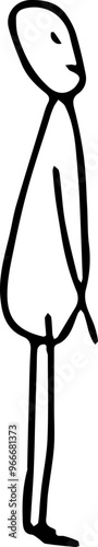 hand drawn stick figure looking up 