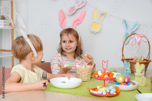 Little children with Easter...