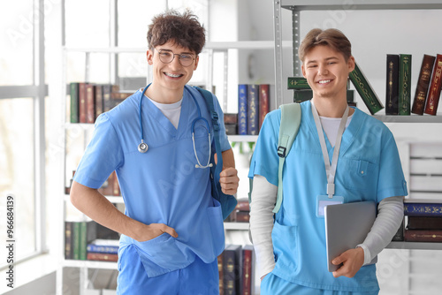 Male medical interns with l...