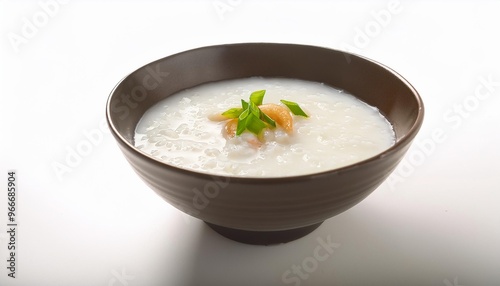 Chinese Food, Congee on white background isolated.