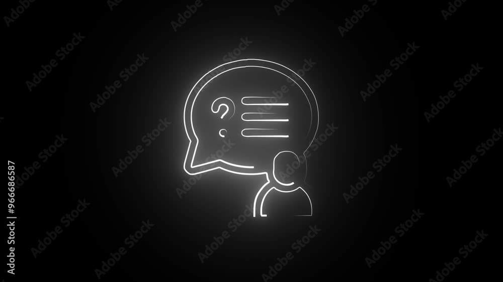 Doubt Animated Icon. Neon Doubt Badge Inside Circle. Question Mark Symbol Animation on Black Background Doubt Animated Icon. Neon Doubt Badge Inside Circle. Question Mark Symbol Animation on Black Background