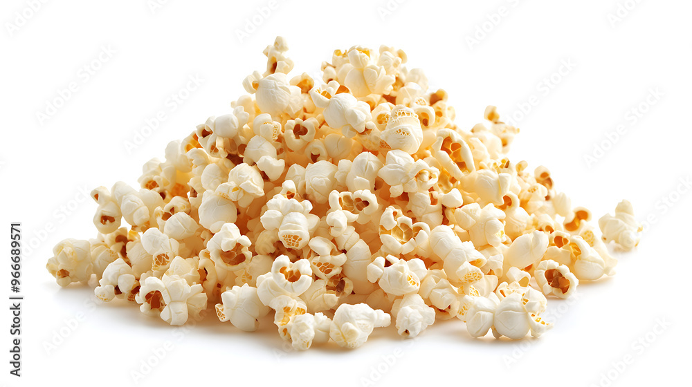 Popcorn on white background. Generative AI illustration Popcorn on white background. Generative AI illustration