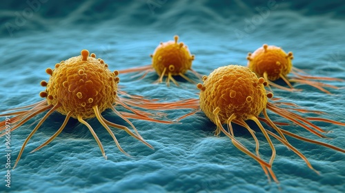 cancer cell being defeated by medical treatment