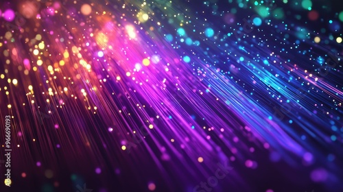 colored electric cables and led. optical fiber, intense colors, background for technology