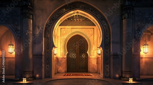 Ornate Entrance to a Moroccan Palace