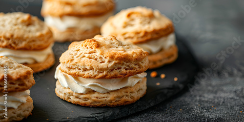 Stack of Cream Puffs with Powdered Sugar