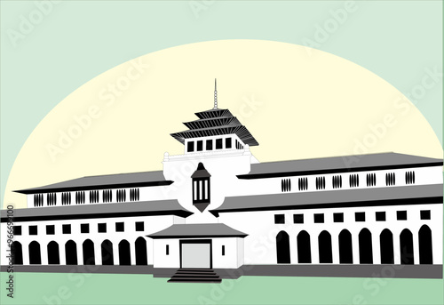 Vector Illustration of Gedung Sate Bandung