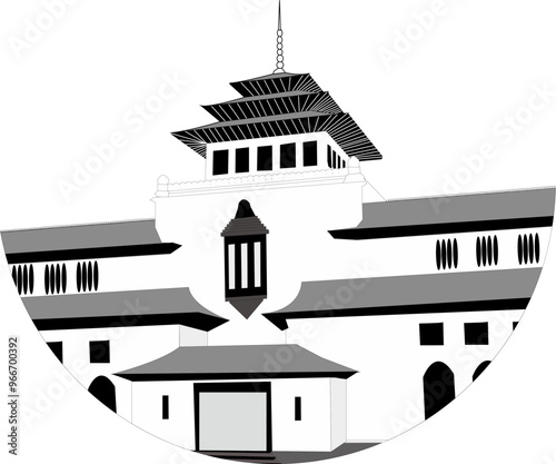 Vector Illustration of Gedung Sate Bandung