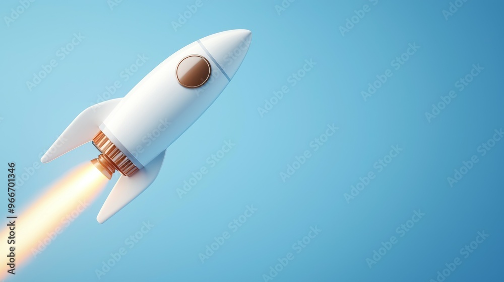 A white rocket is flying through the sky A white rocket is flying through the sky