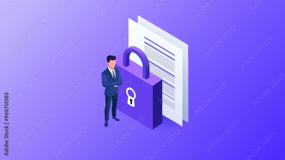 A man stands in front of a lock with a key in his hand A man stands in front of a lock with a key in his hand