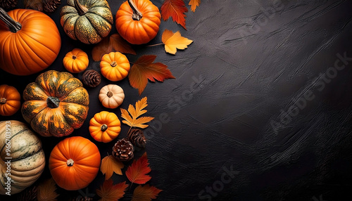 Beautiful autumn Thanksgiving themed background with room for copy space