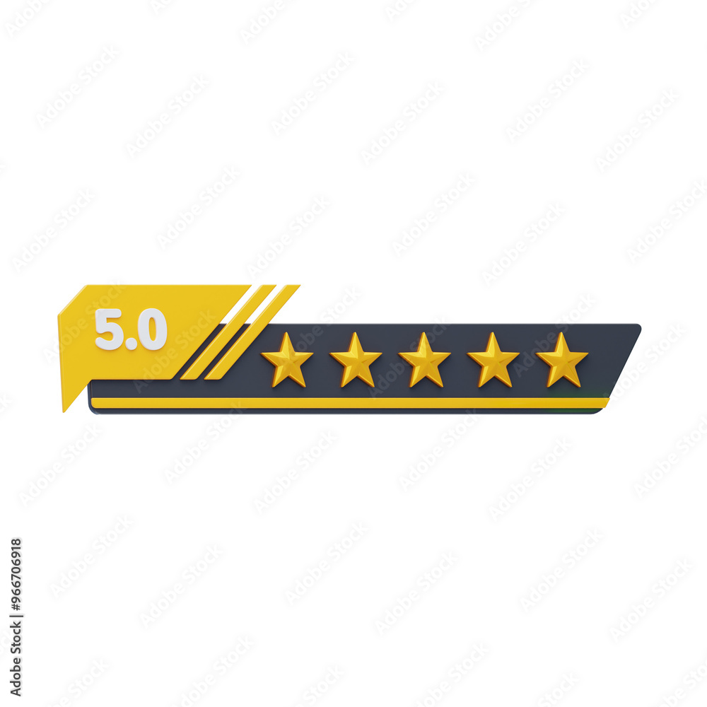 3D Five Of Five Star Rating 6. 3D Icon 3D Five Of Five Star Rating 6. 3D Icon