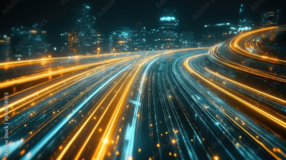 Glowing lines symbolizing AI innovation Glowing lines symbolizing AI innovation