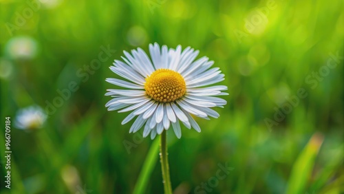 Daisy fleabane wildflower on a green meadow, wildflower, daisy fleabane, nature, spring, bloom, white petals, plant, outdoor