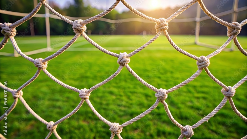 Fototapeta premium Soccer net with intricate knots design