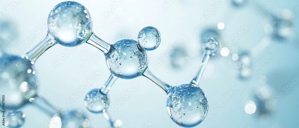 Glass Spheres Connected by Thin Tubes, Abstract Molecular Structure Glass Spheres Connected by Thin Tubes, Abstract Molecular Structure