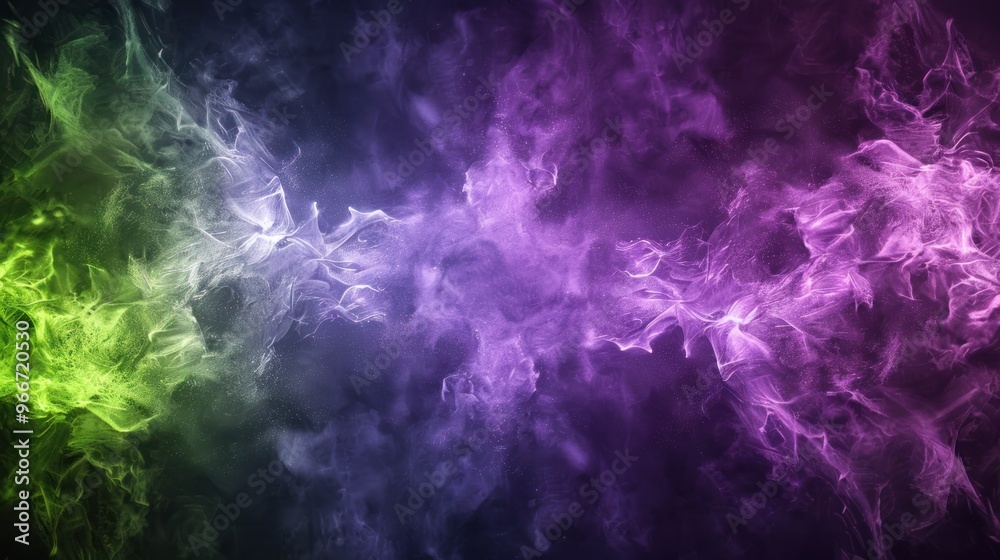 Naklejka premium Abstract Purple and Green Smoke Background.