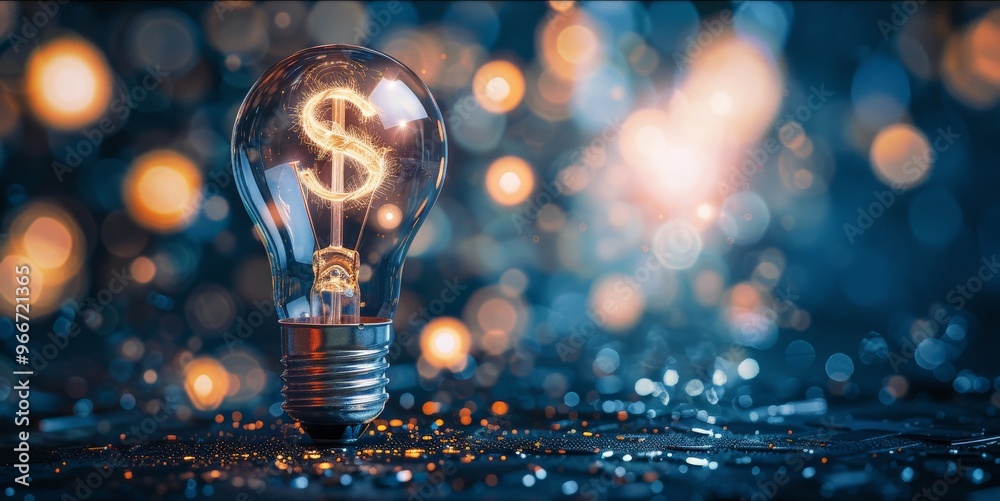 A concept photo: a lightbulb with a dollar sign inside, representing ideas for wealth. A concept photo: a lightbulb with a dollar sign inside, representing ideas for wealth.