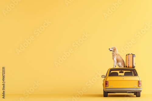 Paws and Pack, Dog in Trunk Ready for Summer Getaway