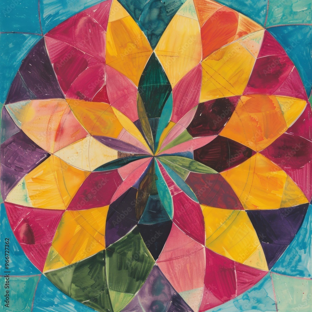 Abstract Geometric Watercolor Painting. Abstract Geometric Watercolor Painting.