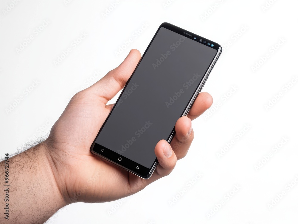 Hand Holding Smartphone with Blank Screen Hand Holding Smartphone with Blank Screen