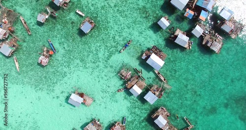 Aerial footage of the Omadal island, Semporna Sabah, Malaysia. photo