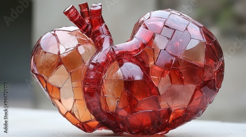 A Glass Heart with a Mosaic Design photo