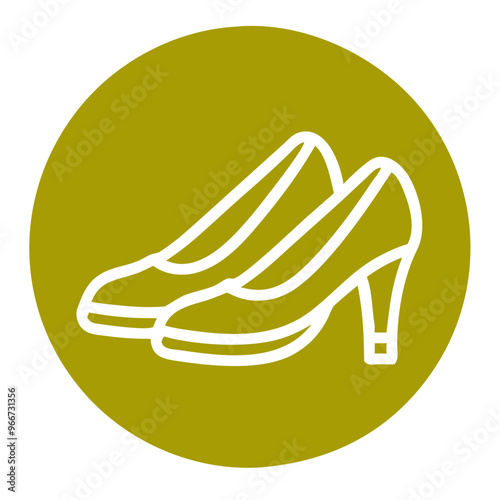 women high heel pumps shoes mustard color round icon vector footwear