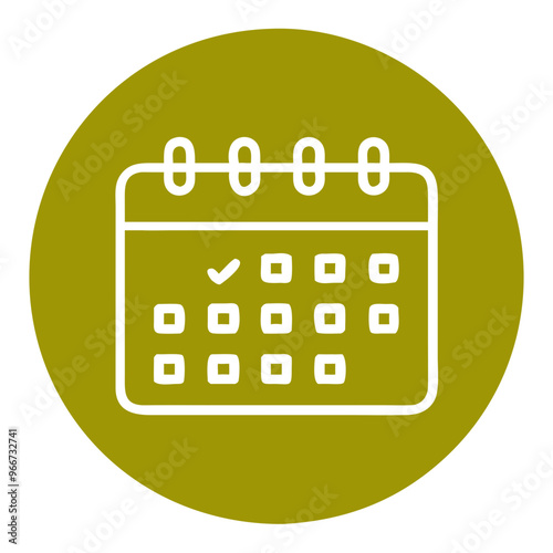 calendar flip, mustard color, round icon, vector, month, day