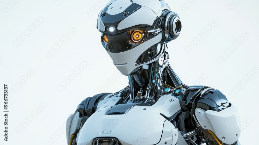 Futuristic Robot with Glowing Eyes Futuristic Robot with Glowing Eyes