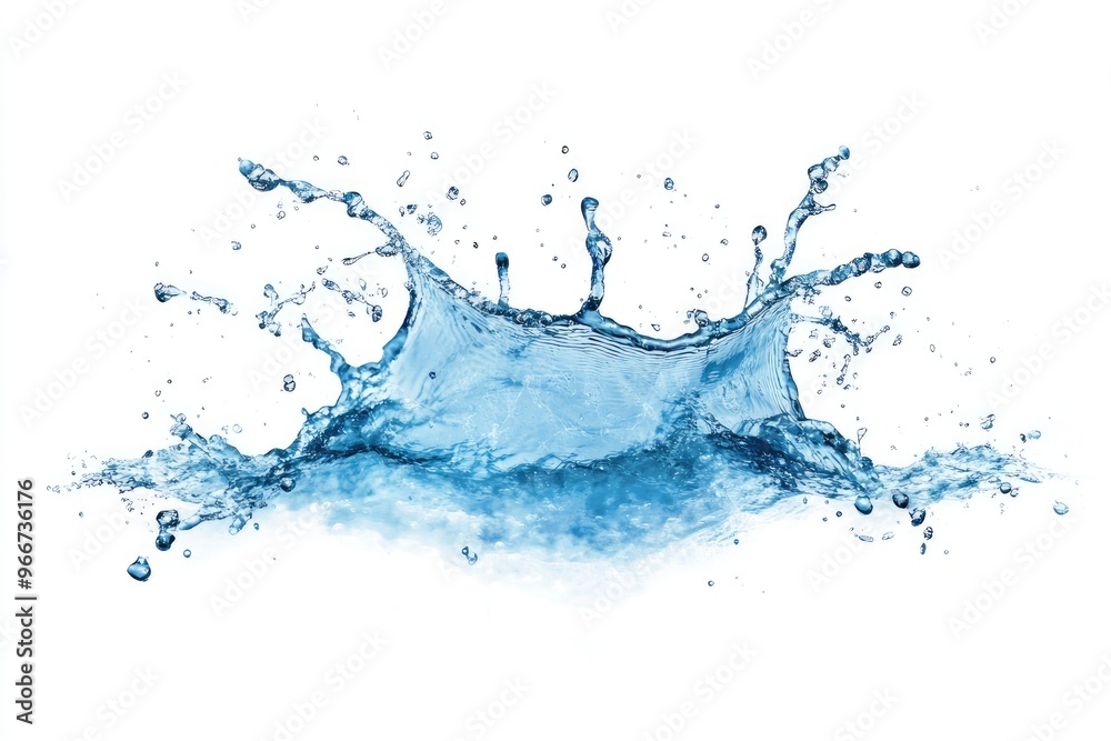 Blue water splash isolated on white background , ai Blue water splash isolated on white background , ai