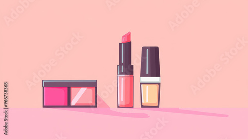 Vibrant cartoon illustration showcasing a range of cosmetic shades on a clean backdrop for easy viewing.