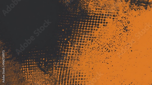 Abstract Orange and Black Pattern with Distressed Texture photo