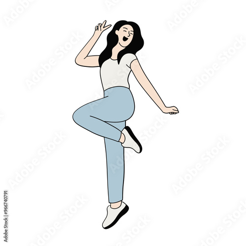  woman jumping