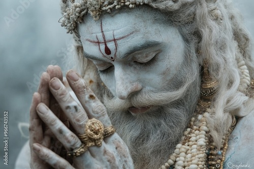 Divine creator: Portrait of Brahma, god of creation in Hinduism, revered in the Trimurti and linked to Vedic Prajapati, honored in Brahma Puja, Kartik Purnima at Pushkar, and through Saraswati Puja.