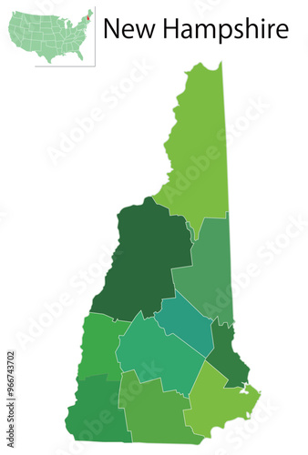 ニューハンプシャー　アメリカ　地図　アイコン