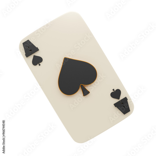 spade ace card icon and 3d illustration photo