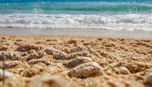beautiful beach background with beautiful sky, ai generated
