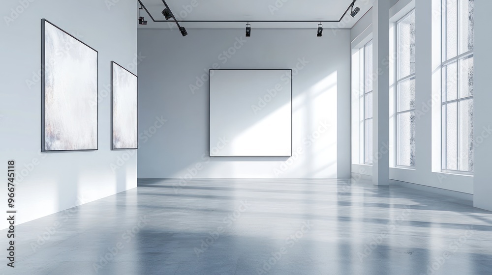 Empty Art Gallery with Windows Empty Art Gallery with Windows