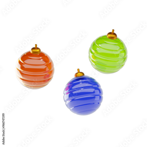 christmas lamp 3d icon and illustration