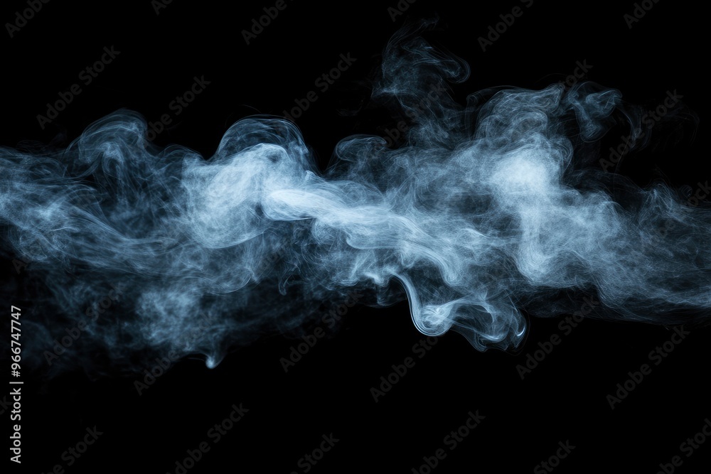 Smoke Cloud Isolated on Black Background , ai